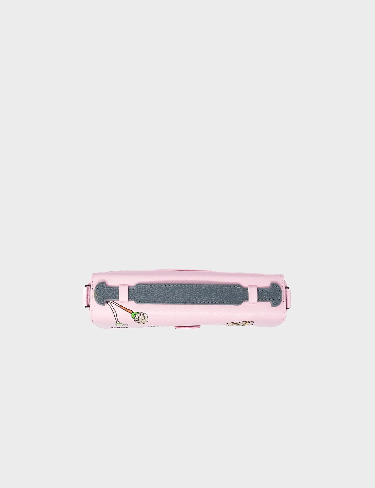 Amantis Parfait Pink Leather Crossbody Mini Handbag - Flowers Design