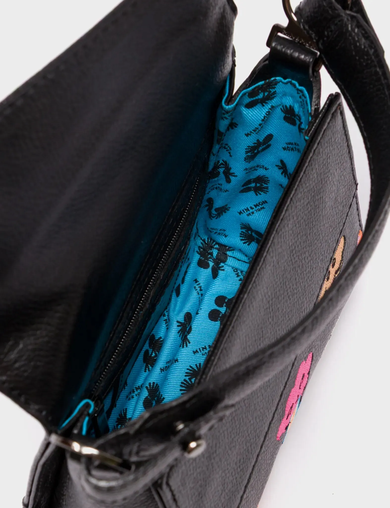 Anastasio Micro Crossbody Handbag Black Leather - Happy Clouds Design