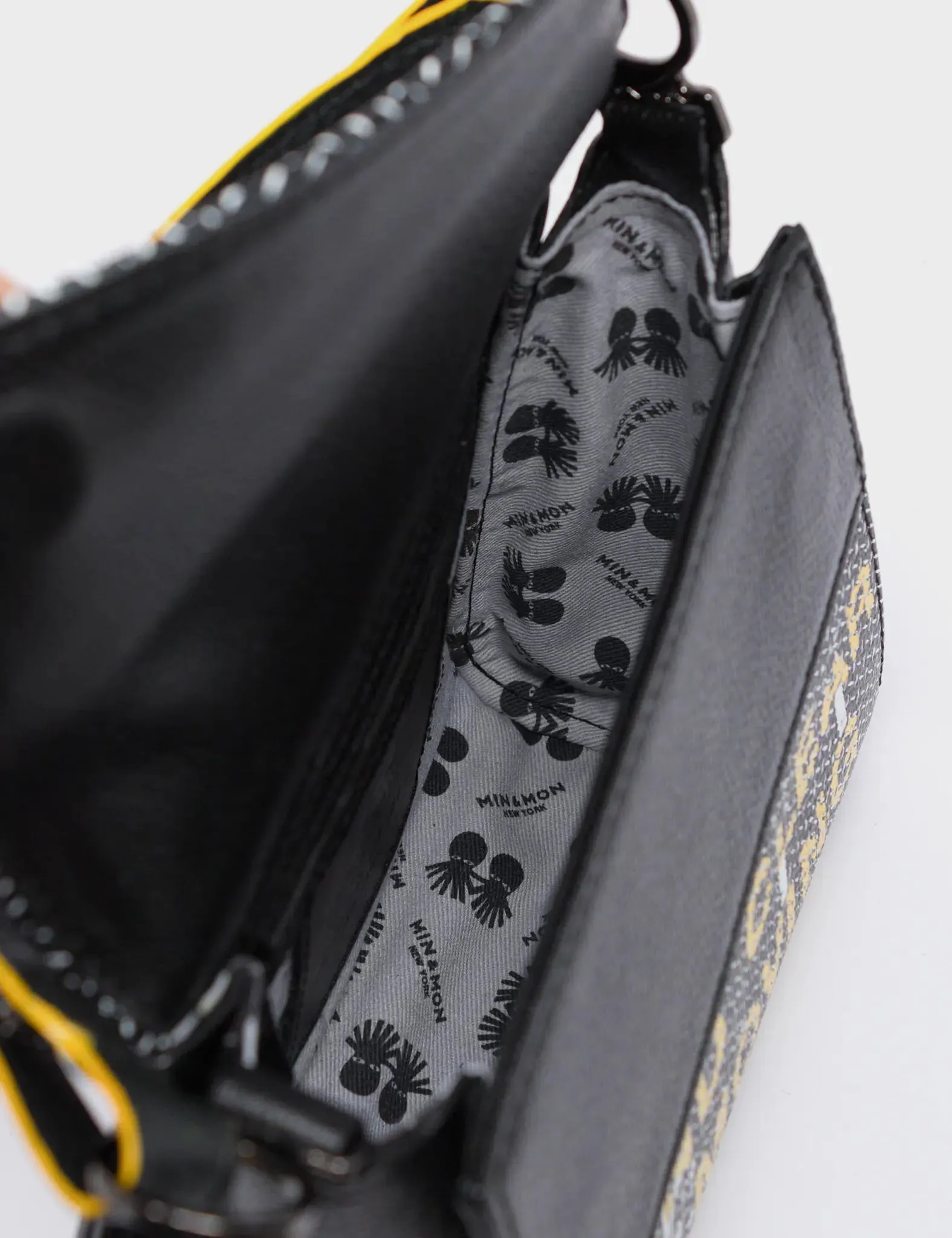 Anastasio Micro Crossbody Handbag Black Leather - Subway Platform Print