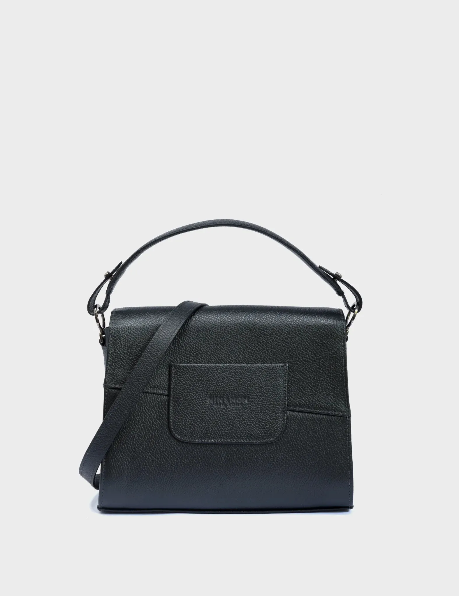 Anastasio Mini Crossbody Handbag Black Leather - Vintage Bloom Embroidery