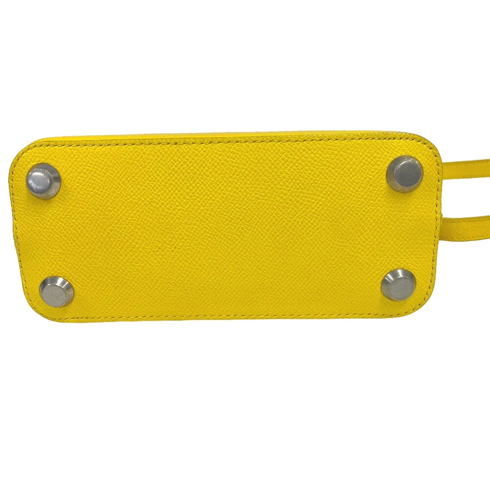 BALENCIAGA Shoulder Bag 550646 leather yellow 2WAY handbag Building Top Handle XXS Women