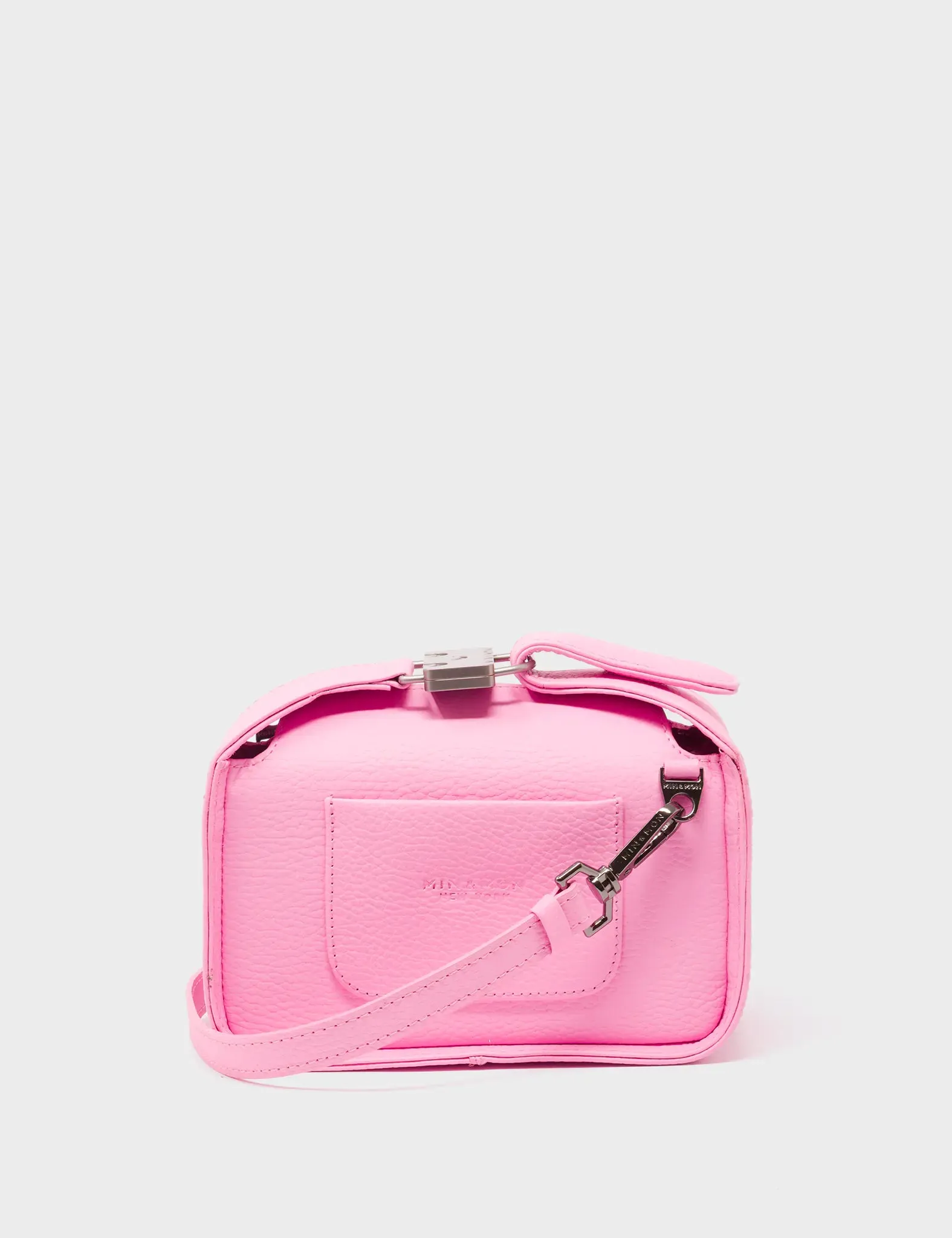Benji Micro Crossbody Soft Neon Pink Leather Bag - Look Up 