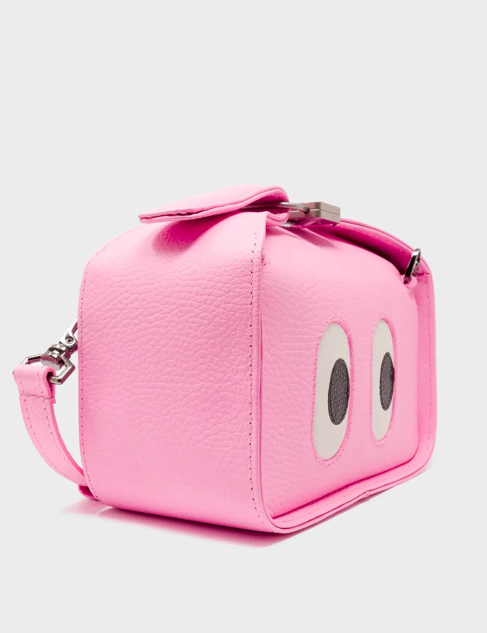 Benji Micro Crossbody Soft Neon Pink Leather Bag - Look Up 