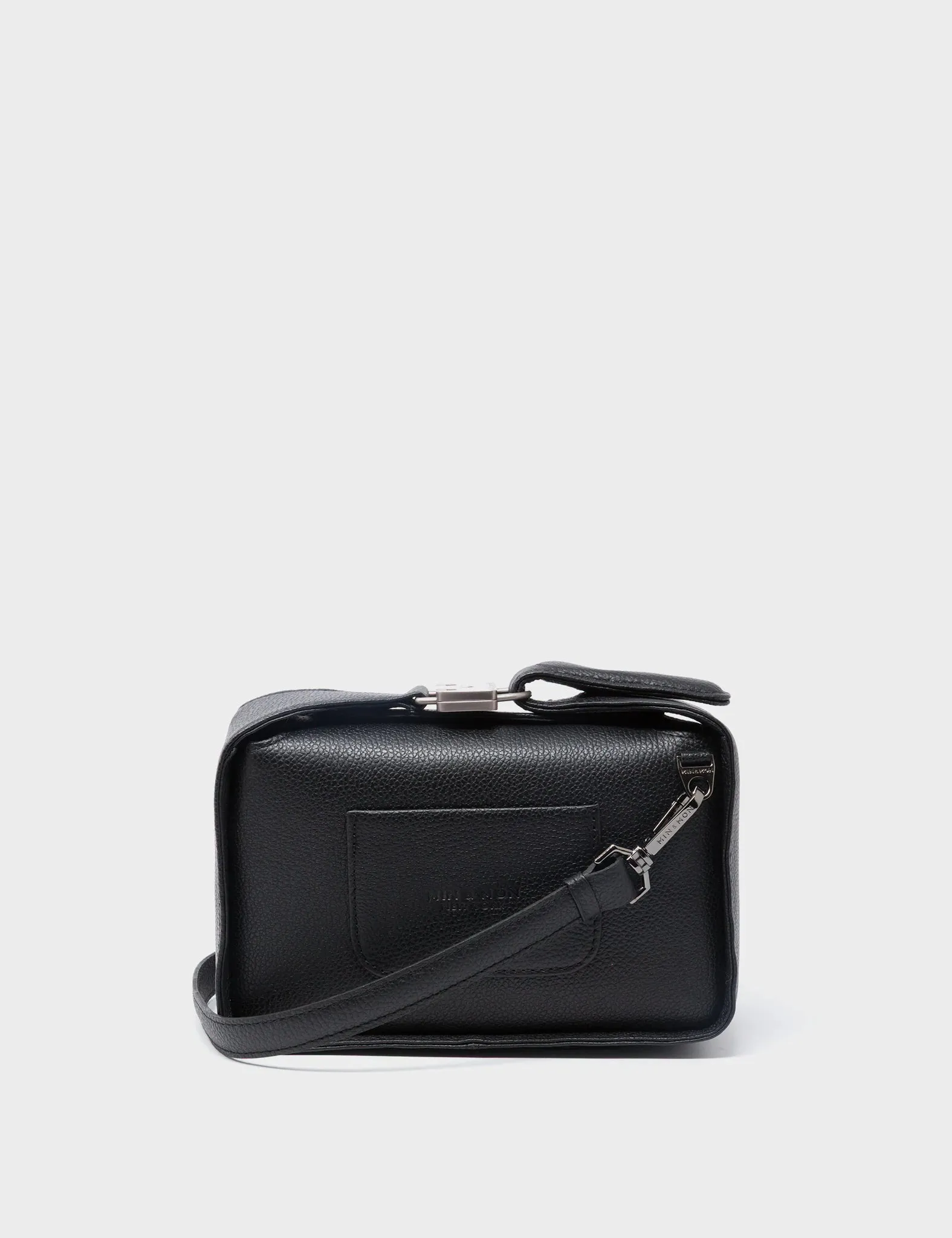 Benji Small Crossbody Black Leather Bag - Look Up 