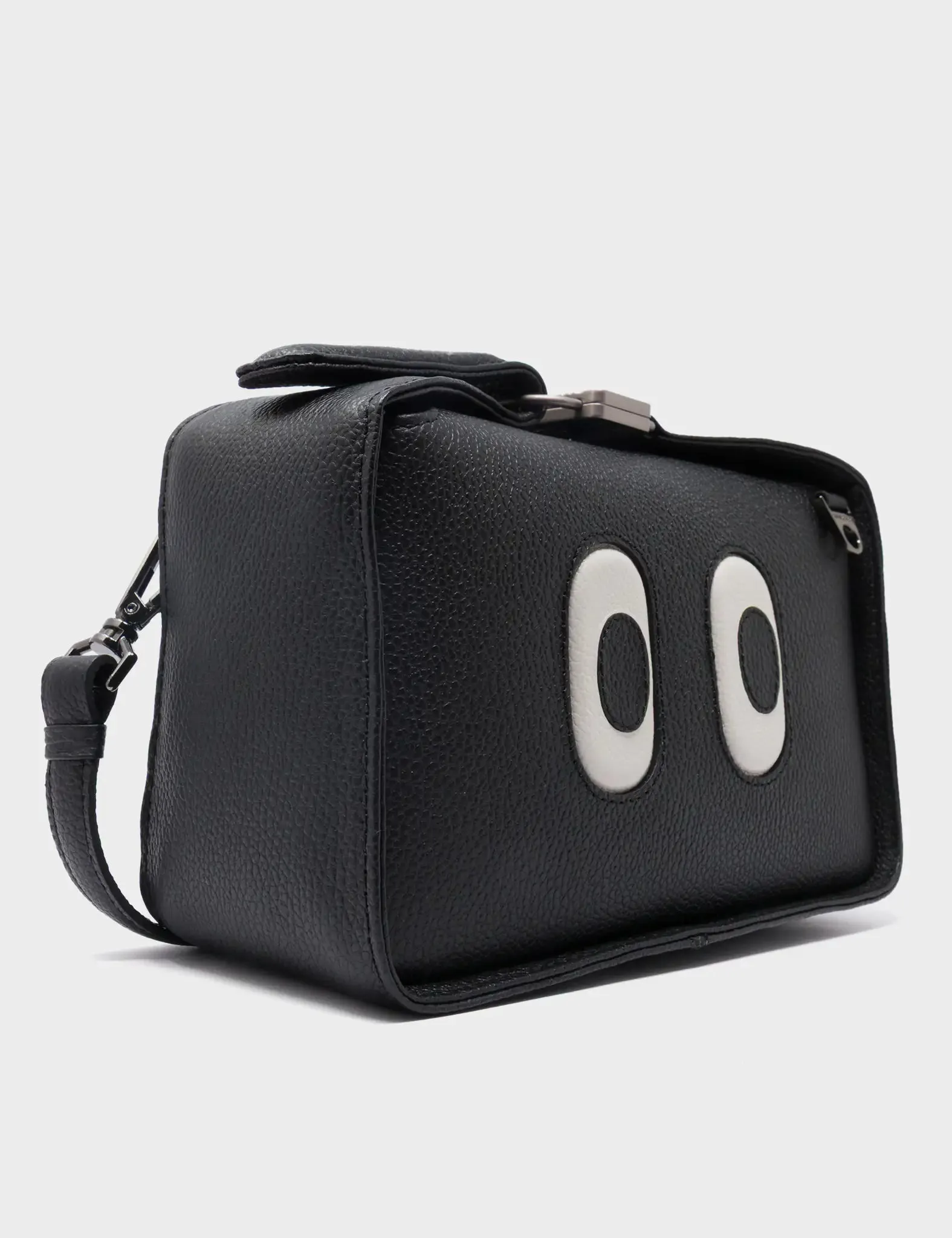 Benji Small Crossbody Black Leather Bag - Look Up 