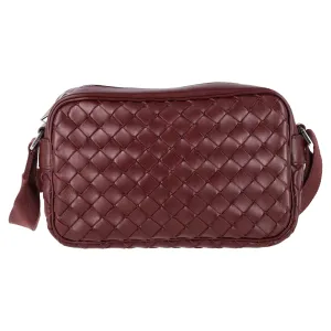 Bottega Veneta Small Intrecciato Camera Bag in Burgundy Calf Leather