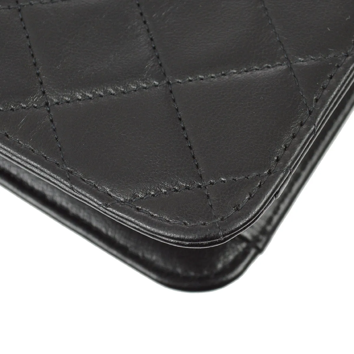 Chanel 1997-1999 Black Lambskin Single Flap Shoulder Bag