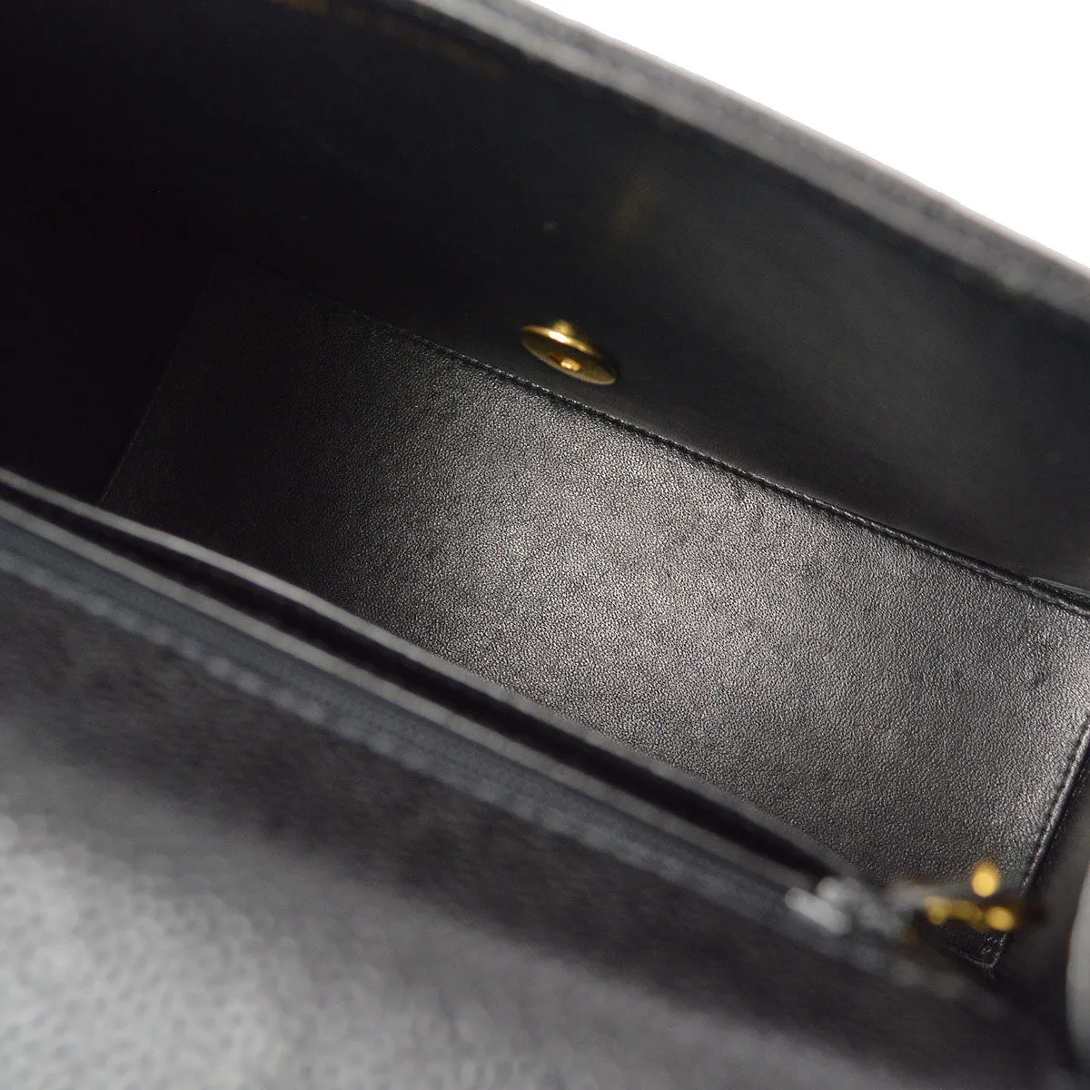 CHANEL 1998 Straight Flap Shoulder Bag Black Caviar