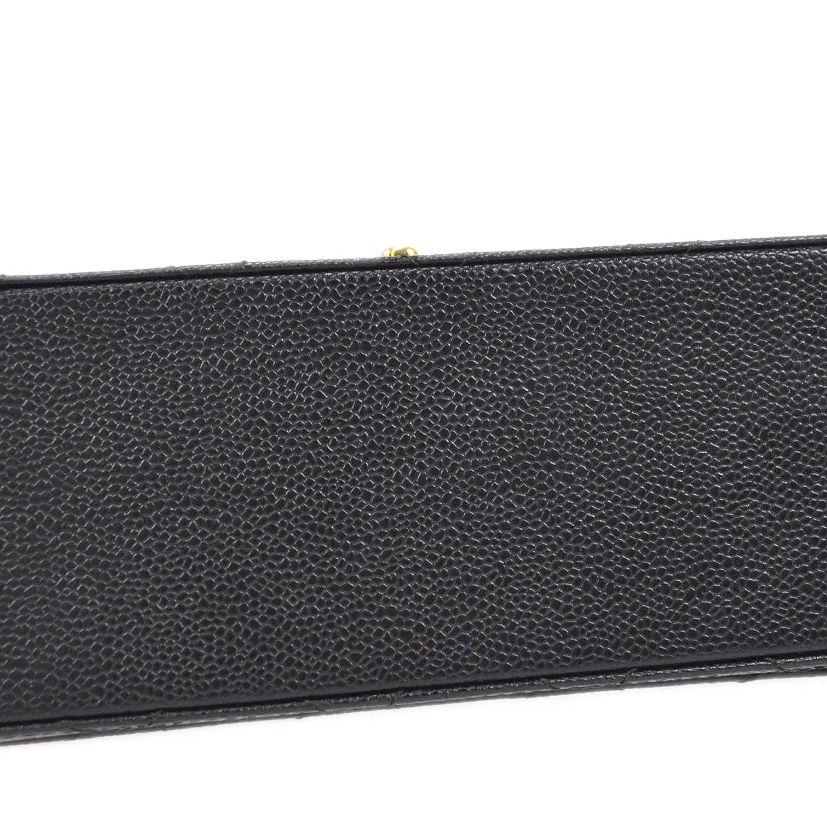 CHANEL 1998 Straight Flap Shoulder Bag Black Caviar