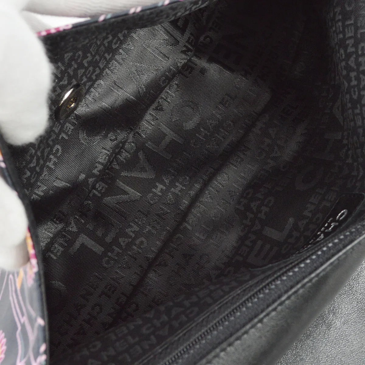Chanel 2004-2005 Black Satin Lipstick Classic Single Flap Shoulder Bag