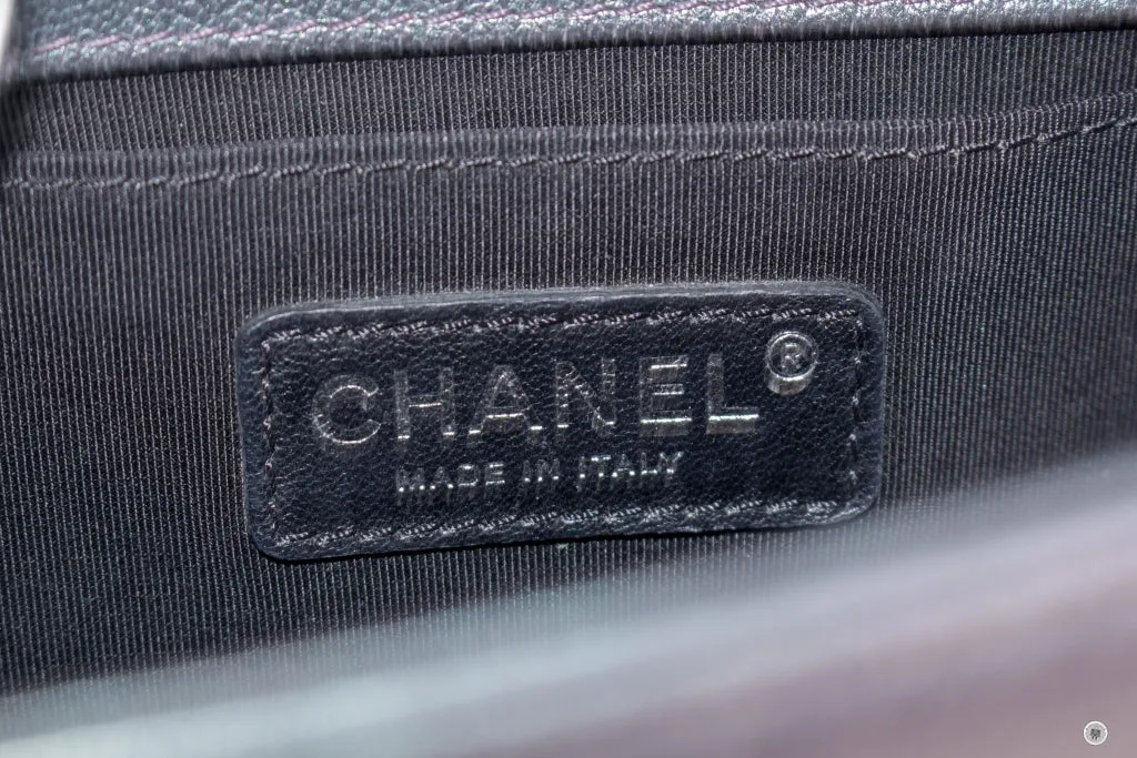 Chanel A67086 Boy Rainbow  Iridescent Purple  Calfskin Medium Shoulder Bags