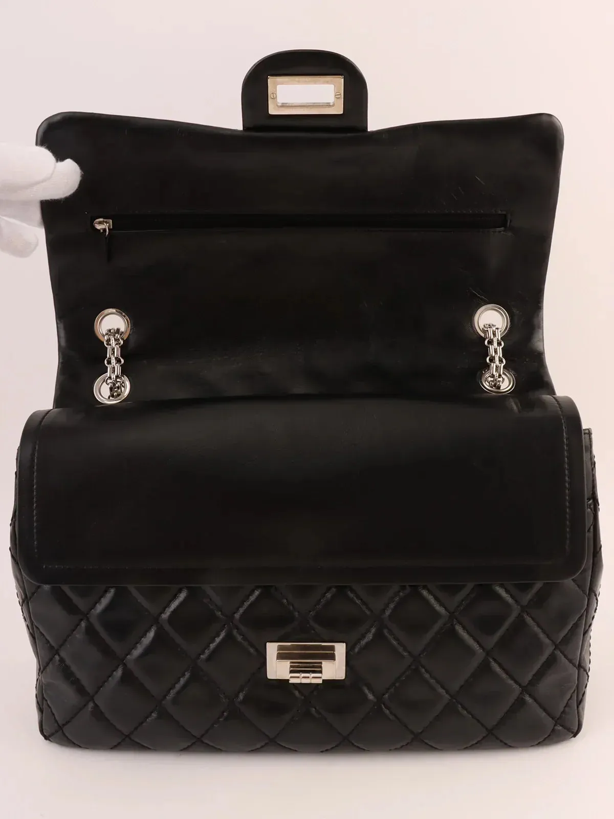 CHANEL Around 2008 Made 2.55 Chain Shoulder Bag Black