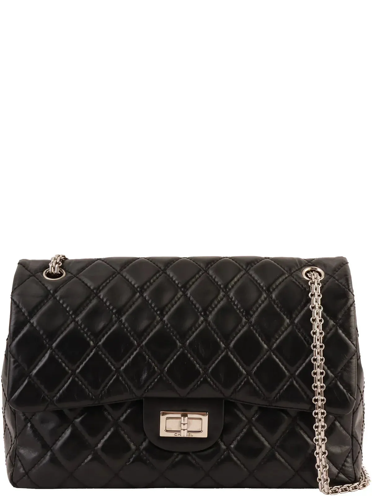 CHANEL Around 2008 Made 2.55 Chain Shoulder Bag Black