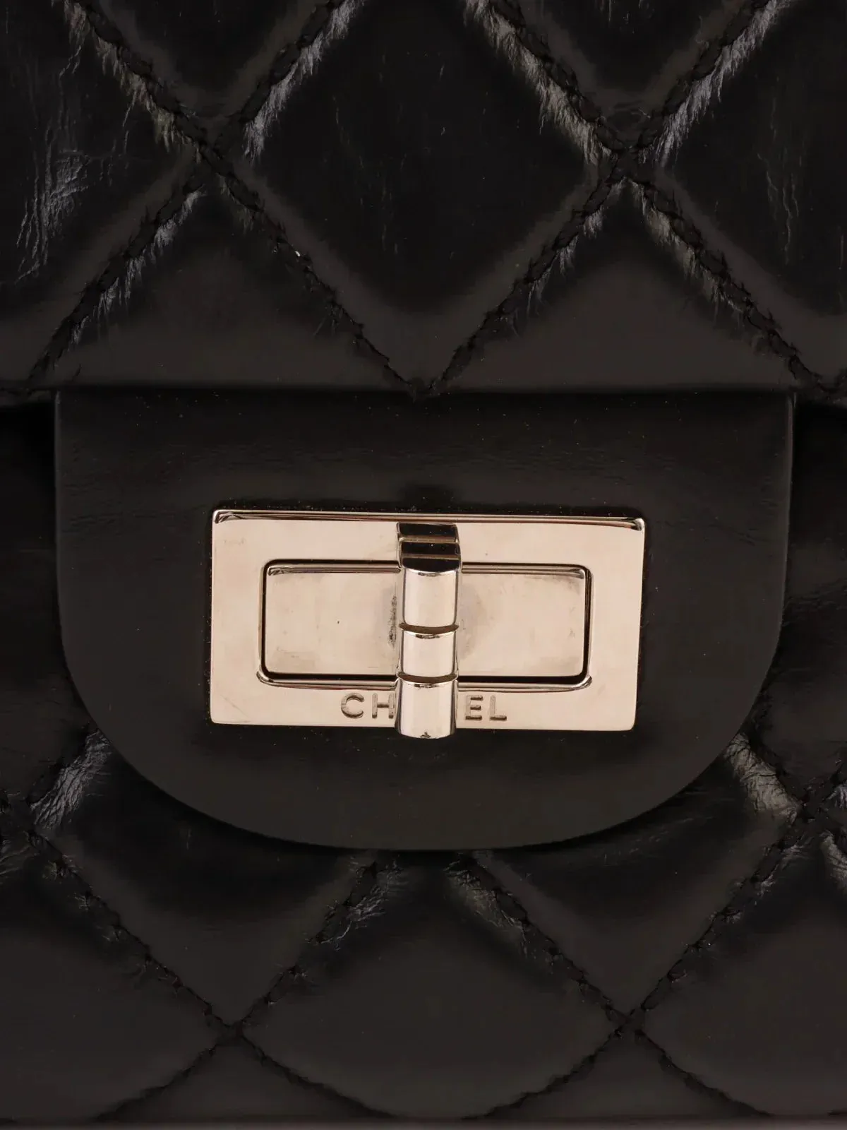 CHANEL Around 2008 Made 2.55 Chain Shoulder Bag Black