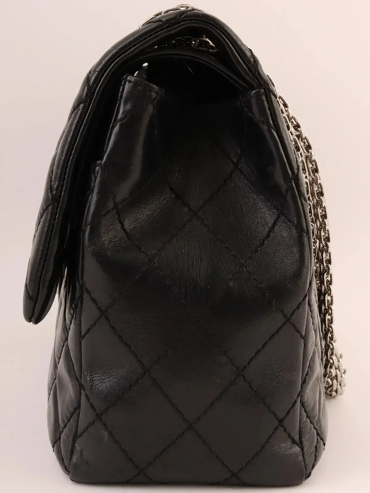 CHANEL Around 2008 Made 2.55 Chain Shoulder Bag Black