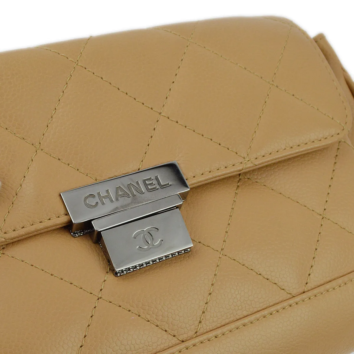 Chanel Beige Caviar Chain Shoulder Bag