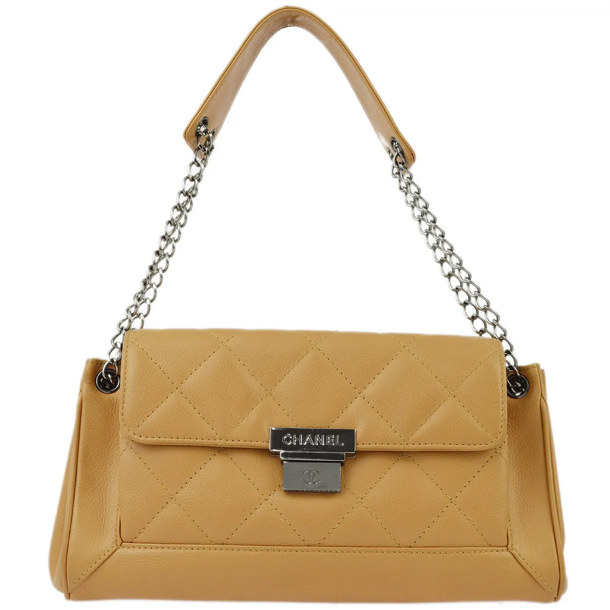 Chanel Beige Caviar Chain Shoulder Bag