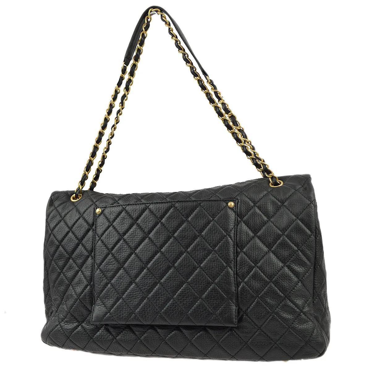 Chanel Black Calfskin XXL Single Flap Shoulder Bag
