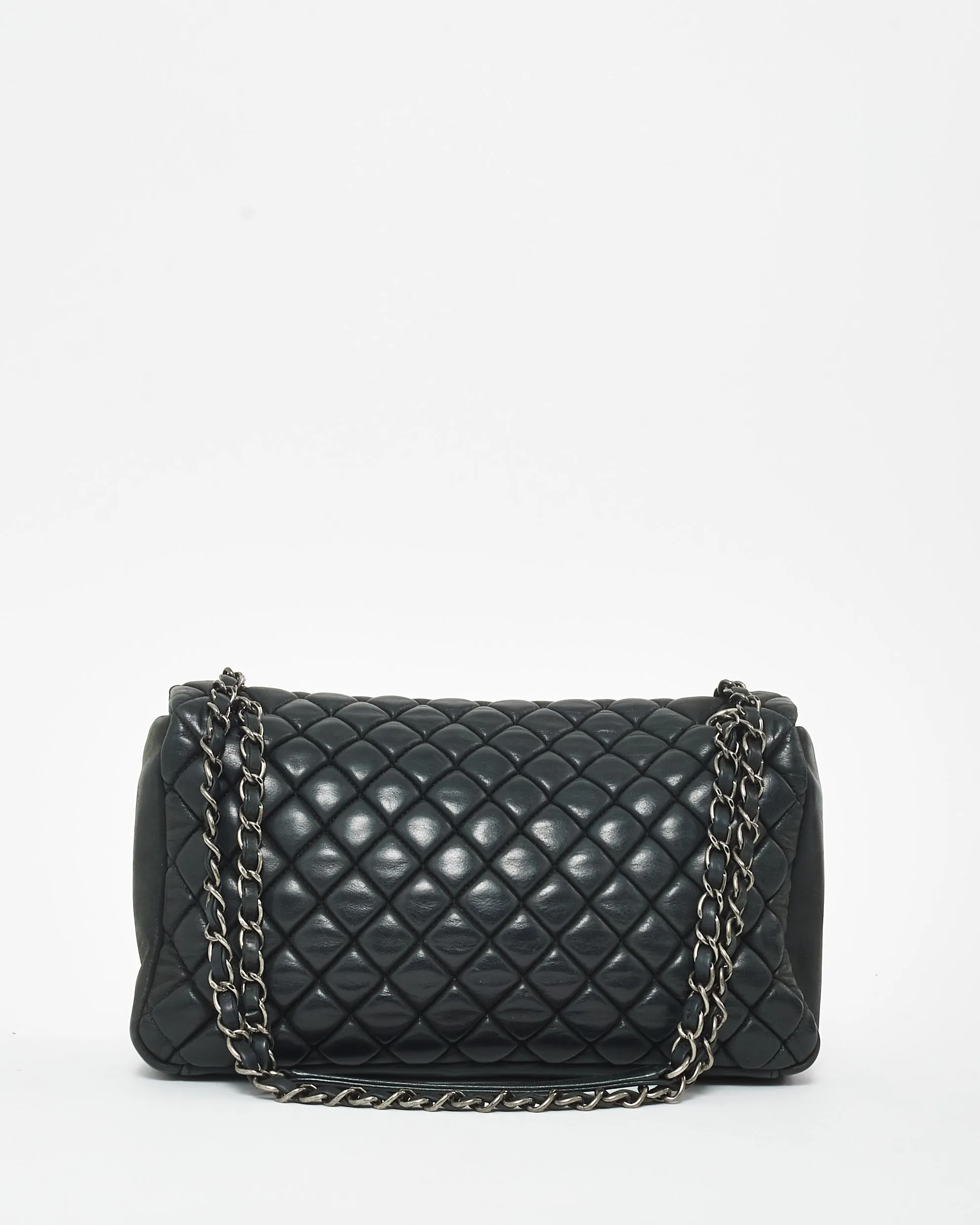 Chanel Black Lambskin Gunmetal Hardware Flap Shoulder Bag