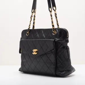 CHANEL / CHANEL Matrasse  Flap Double Chain Sder Caviar S Black   Shoulder Bag Lady Bag Hybrid ?? Ship??  Yaboo Online