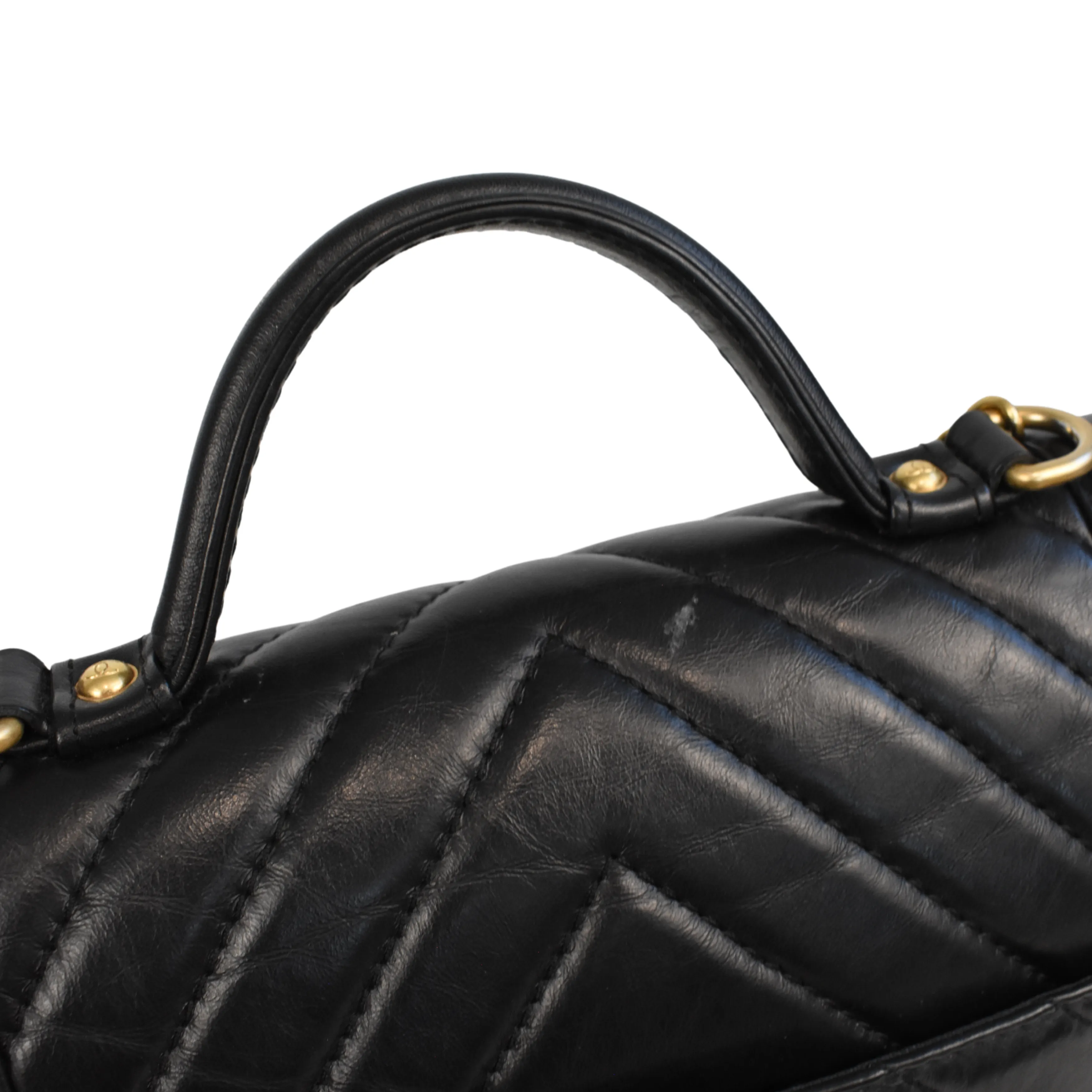 Chanel 'Chevron Top Handle' Flap Bag