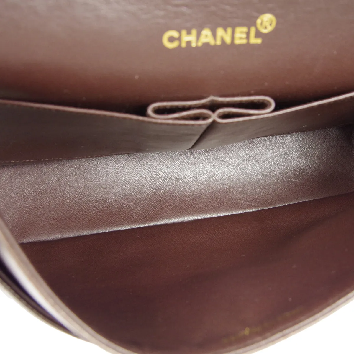 CHANEL * Classic Double Flap Medium Shoulder Bag Brown Lambskin