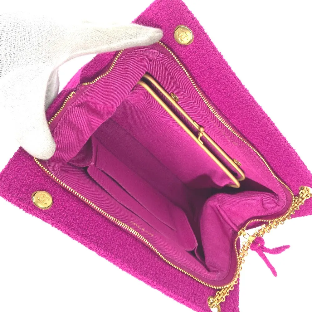 CHANEL Shoulder Bag cotton pink vintage quilting Women Used