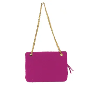 CHANEL Shoulder Bag cotton pink vintage quilting Women Used