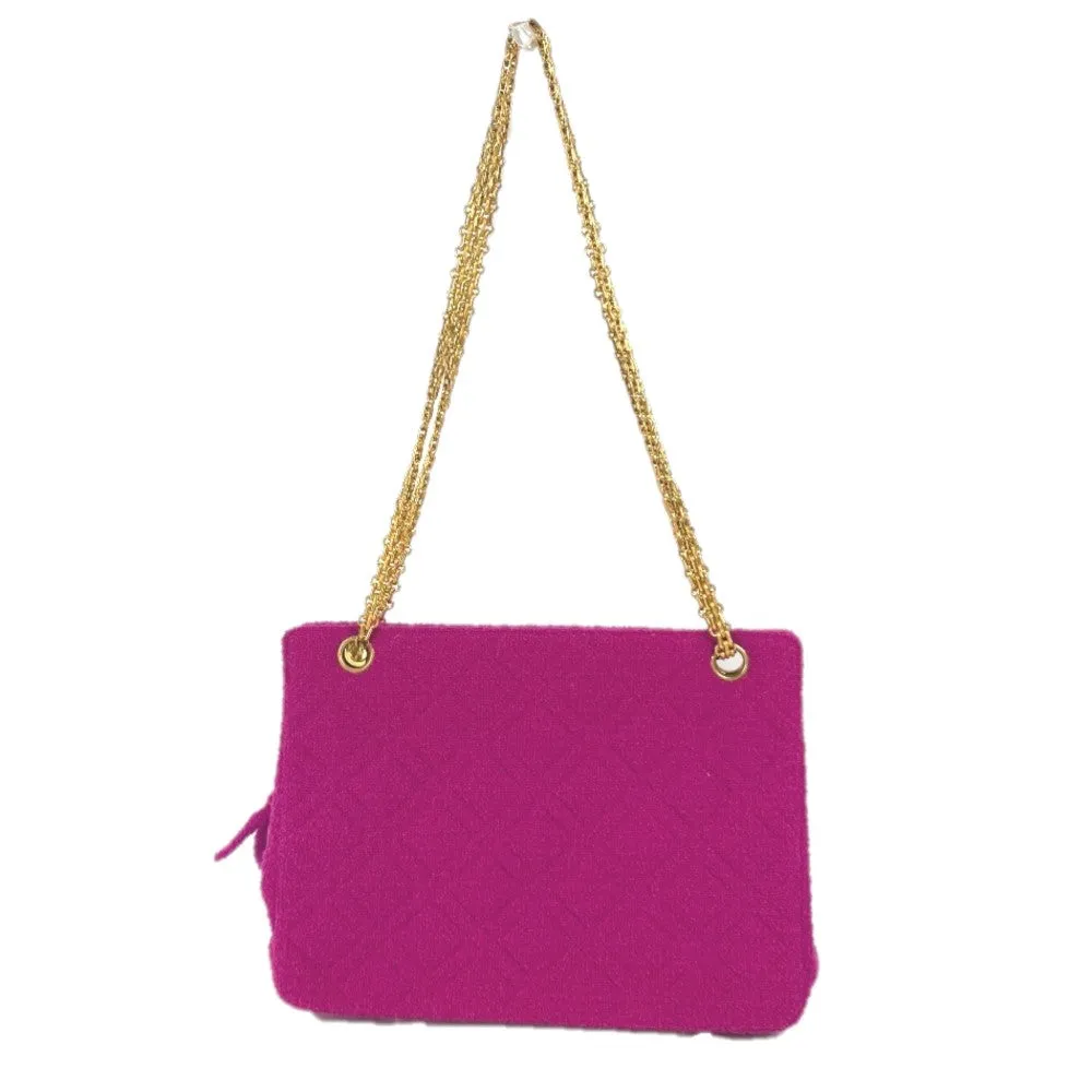 CHANEL Shoulder Bag cotton pink vintage quilting Women Used