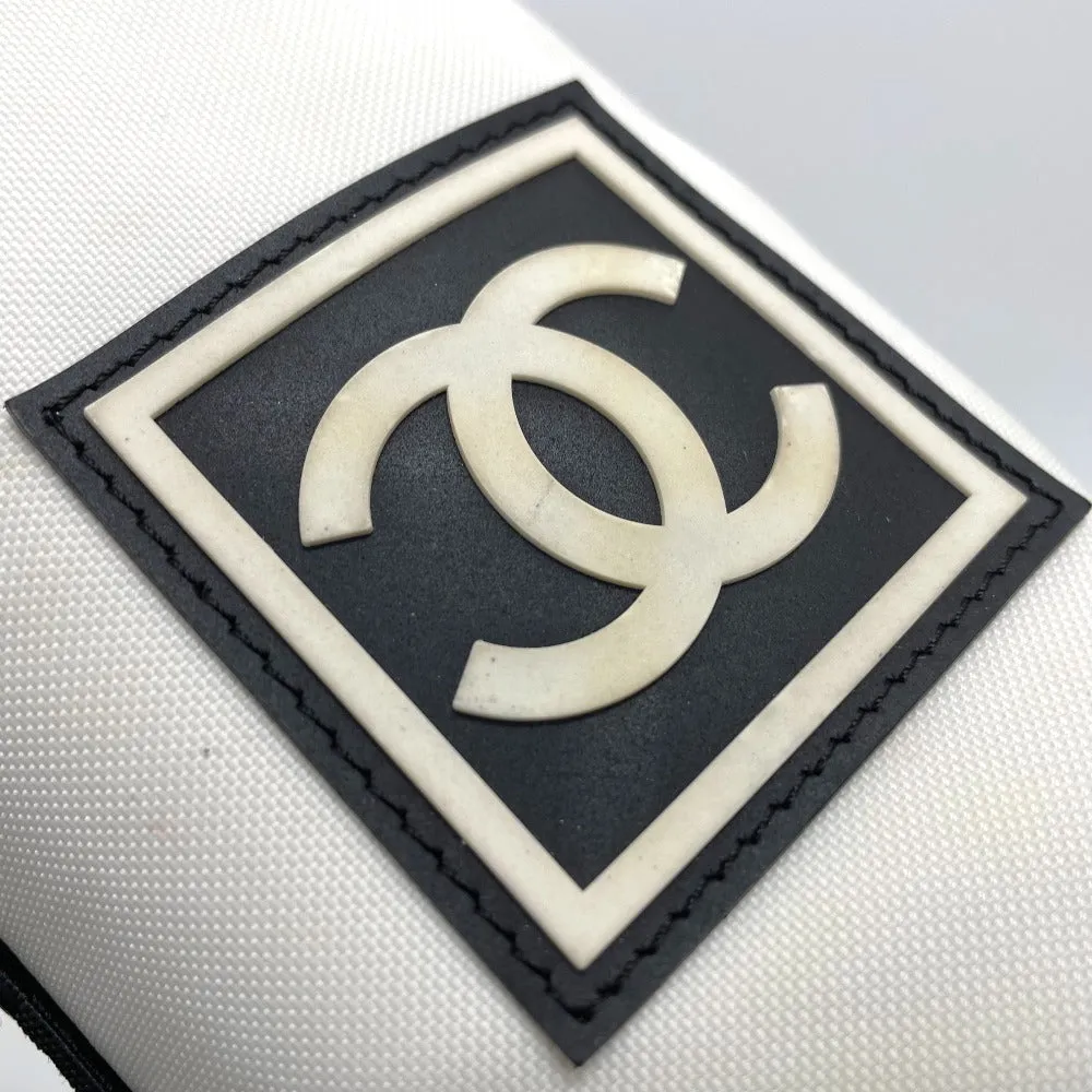 CHANEL Shoulder Bag Nylon White x black Sports Line CCCOCO Mark drink bag Women Used