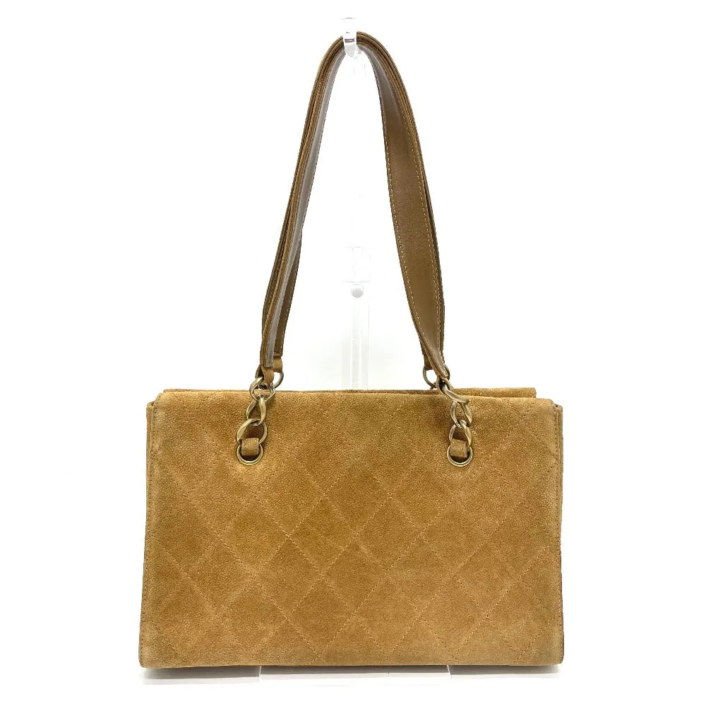 CHANEL Shoulder Bag suede Brown CC COCO Mark Matrasse Women Used