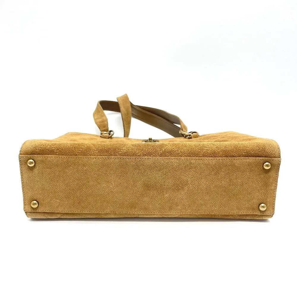 CHANEL Shoulder Bag suede Brown CC COCO Mark Matrasse Women Used
