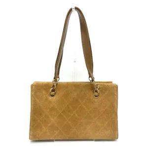 CHANEL Shoulder Bag suede Brown CC COCO Mark Matrasse Women Used