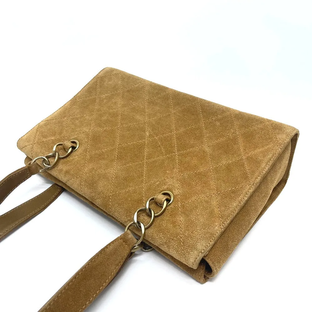 CHANEL Shoulder Bag suede Brown CC COCO Mark Matrasse Women Used