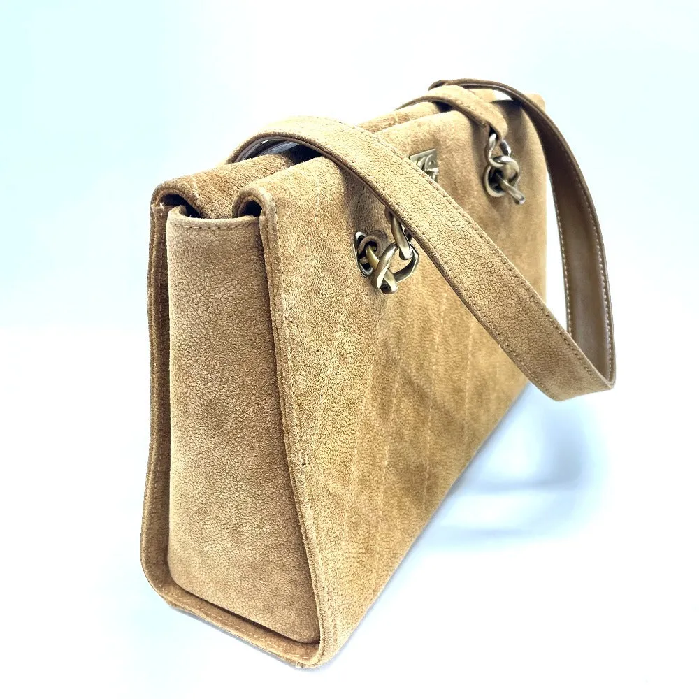 CHANEL Shoulder Bag suede Brown CC COCO Mark Matrasse Women Used