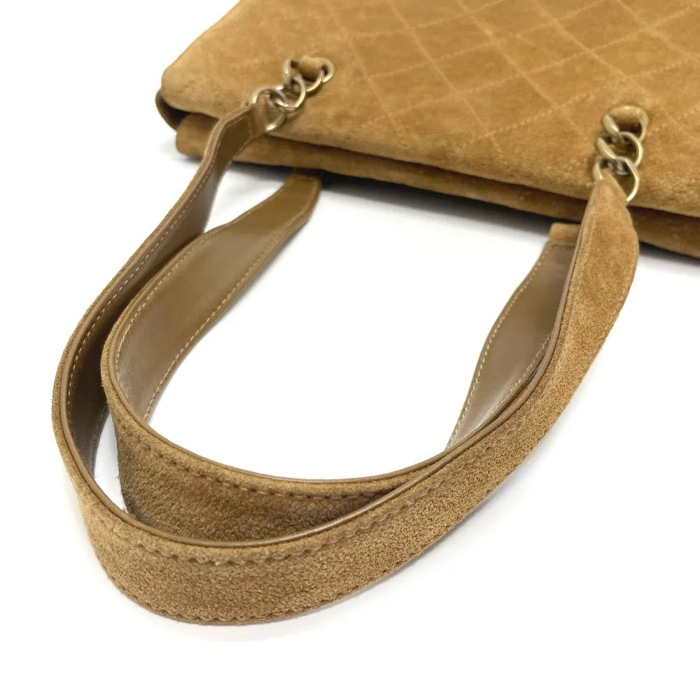 CHANEL Shoulder Bag suede Brown CC COCO Mark Matrasse Women Used