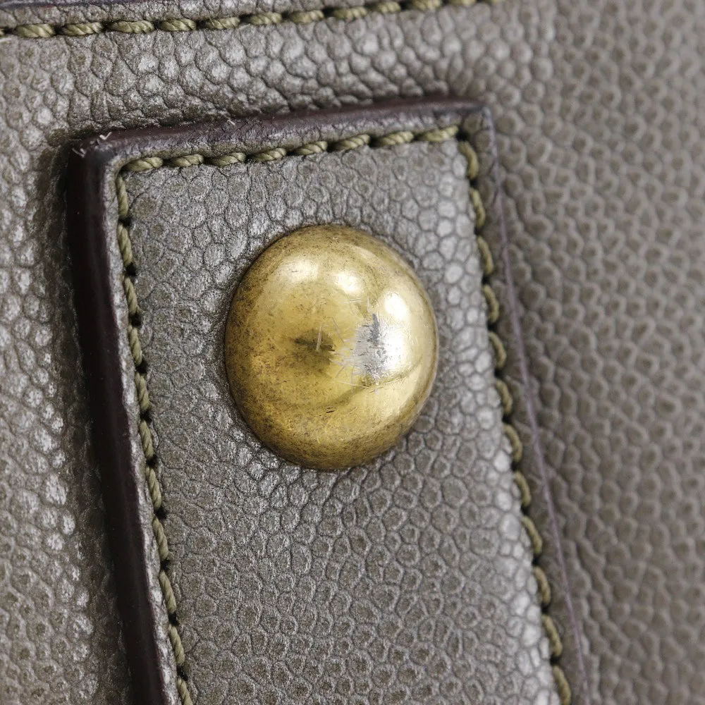 CHANEL Tote Bag Caviar skin gray 2WAY ChainShoulder 2.55 Women Used