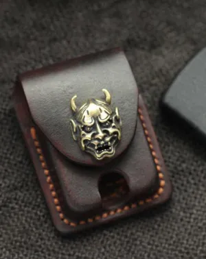 Chocolate Handmade Leather Mens Zippo Lighter Case With Belt Loop Cool Standard Lighter Holders For Men