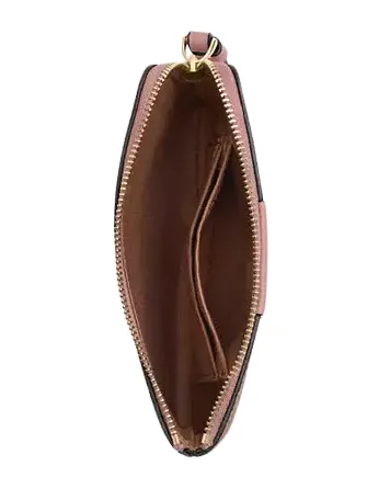 Coach Corner Zip Wristlet In Signature Canvas With Stripe