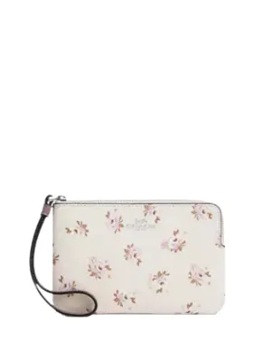 Coach Corner Zip Wristlet With Floral Print