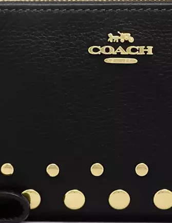 Coach Corner Zip Wristlet With Rivets