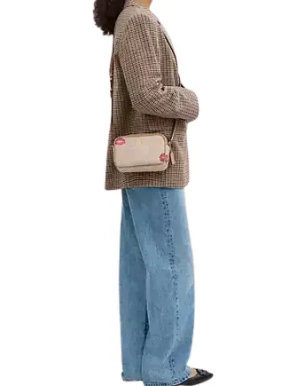 Coach Mini Jamie Camera Bag In Signature Canvas With Lips Print