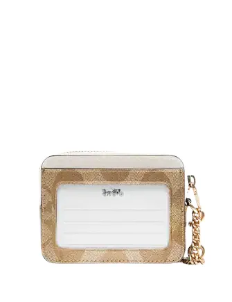 Coach Zip Card Case In Signature Canvas