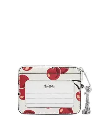 Coach Zip Card Case With Cherry Print