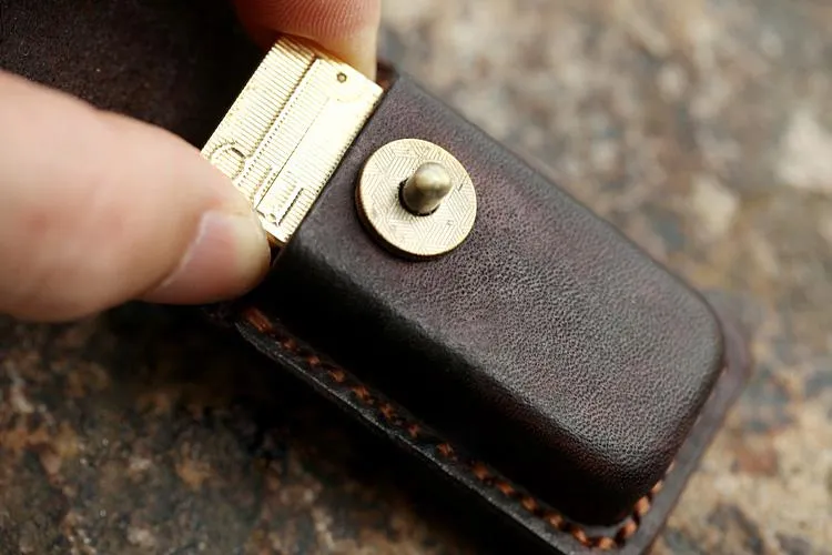 Cool Mens Leather Dunhill Rollagas Lighter Case with Loop Dunhill lighter Holder with Loops