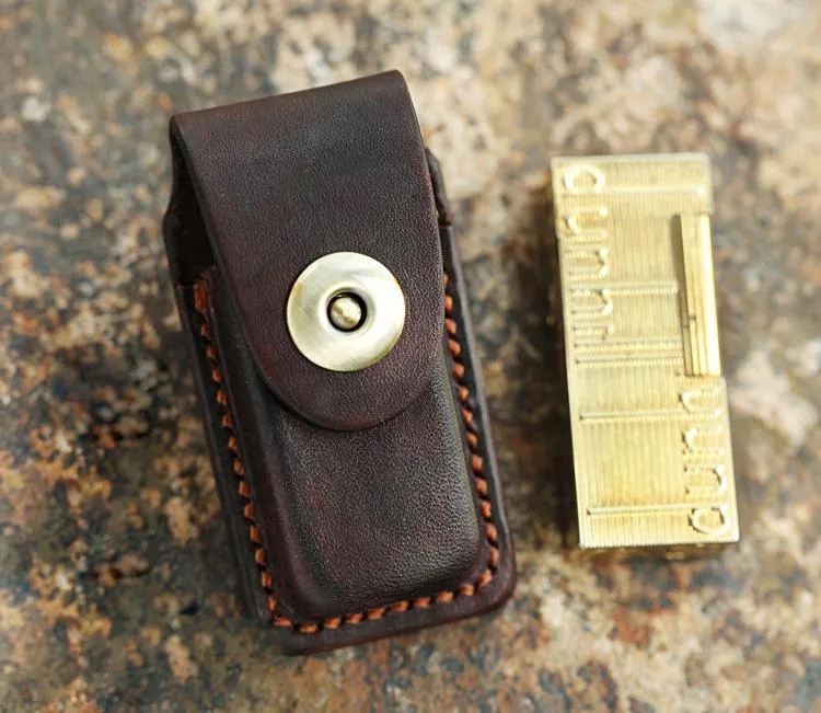 Cool Mens Leather Dunhill Rollagas Lighter Case with Loop Dunhill lighter Holder with Loops