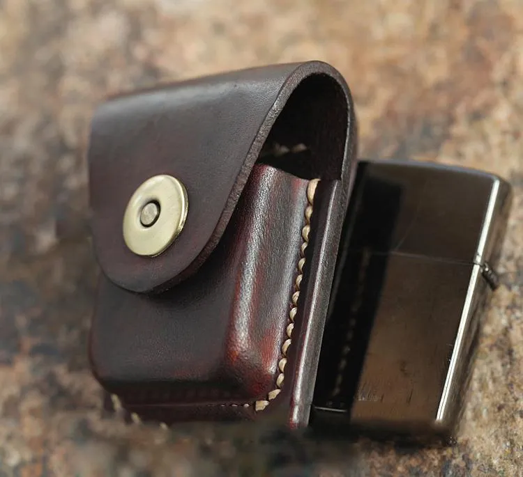 Cool Mens Leather Zippo Lighter Cases with Loop Zippo lighter Holder with clip