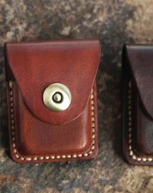 Cool Mens Leather Zippo Lighter Cases with Loop Zippo lighter Holder with clip