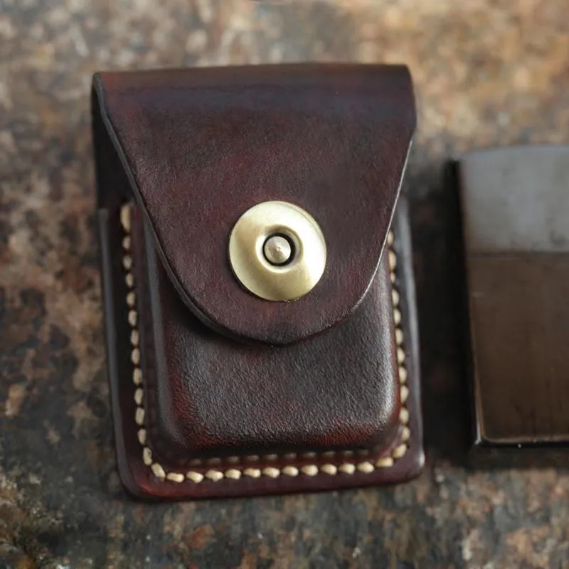 Cool Mens Leather Zippo Lighter Cases with Loop Zippo lighter Holder with clip