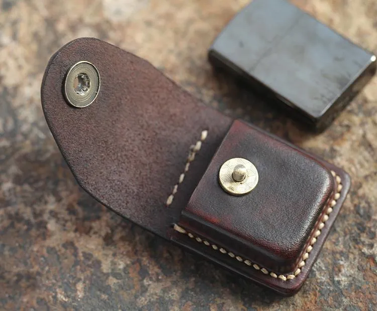 Cool Mens Leather Zippo Lighter Cases with Loop Zippo lighter Holder with clip